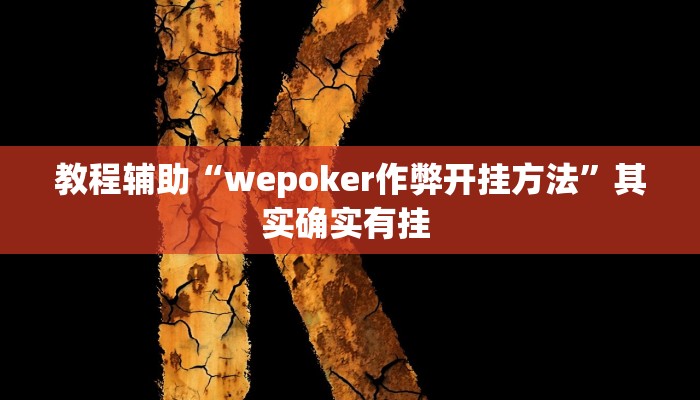 教程辅助“wepoker作弊开挂方法”其实确实有挂 