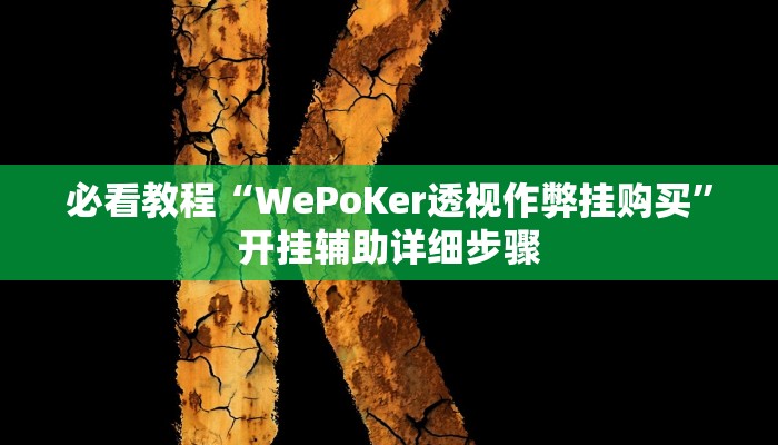 必看教程“WePoKer透视作弊挂购买”开挂辅助详细步骤