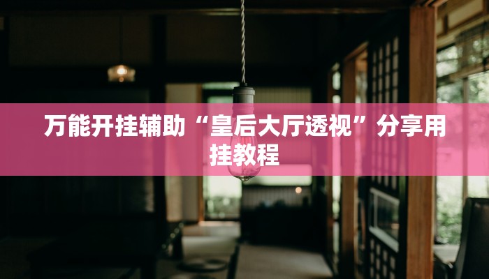 万能开挂辅助“皇后大厅透视”分享用挂教程