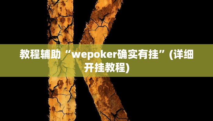 教程辅助“wepoker确实有挂”(详细开挂教程)