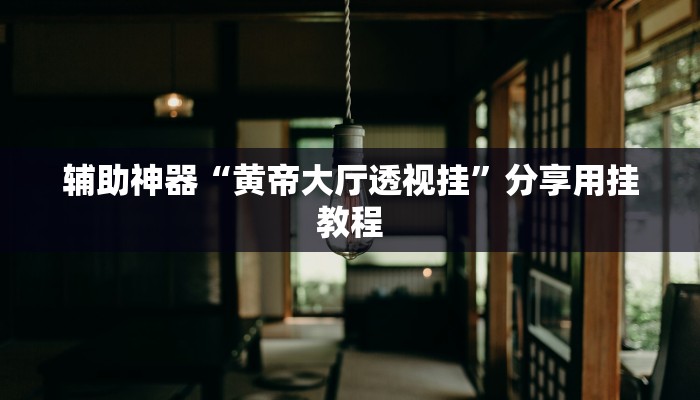 辅助神器“黄帝大厅透视挂”分享用挂教程