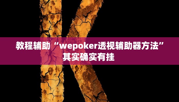 教程辅助“wepoker透视辅助器方法”其实确实有挂 