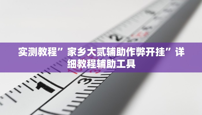 实测教程”家乡大贰辅助作弊开挂”详细教程辅助工具