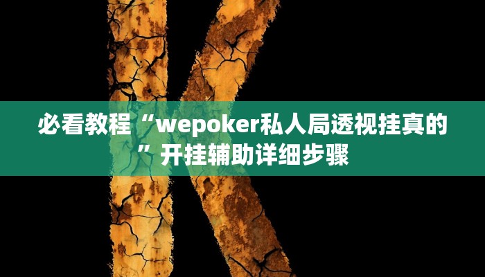 必看教程“wepoker私人局透视挂真的”开挂辅助详细步骤