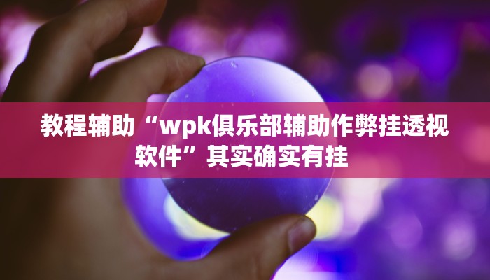 教程辅助“wpk俱乐部辅助作弊挂透视软件”其实确实有挂 教程辅助“wpk俱乐部辅助作弊挂透视软件”其实确实有挂