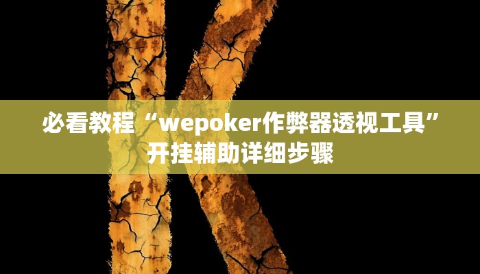 必看教程“wepoker作弊器透视工具”开挂辅助详细步骤