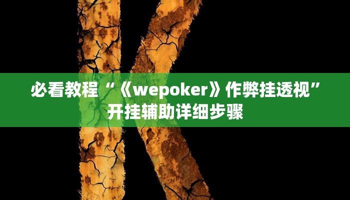 必看教程“《wepoker》作弊挂透视”开挂辅助详细步骤