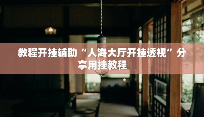 教程开挂辅助“人海大厅开挂透视”分享用挂教程