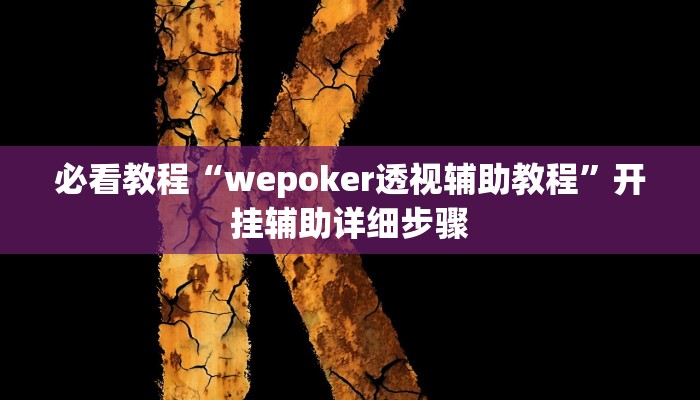 必看教程“wepoker透视辅助教程”开挂辅助详细步骤