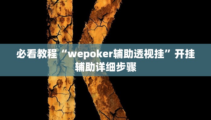 必看教程“wepoker辅助透视挂”开挂辅助详细步骤