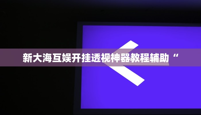 新大海互娱开挂透视神器教程辅助“