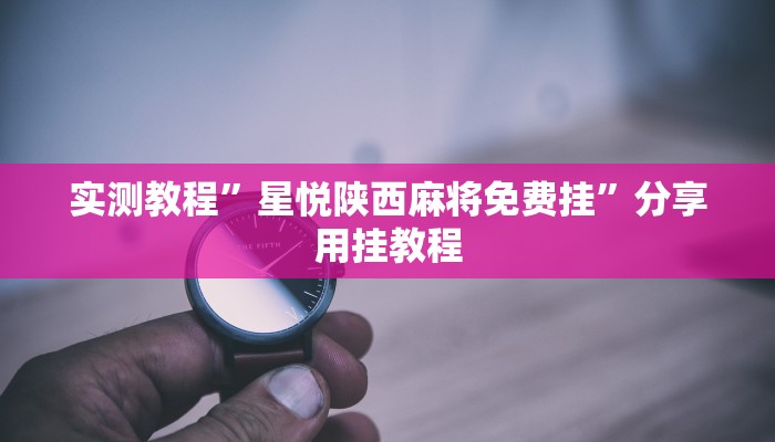 实测教程”星悦陕西麻将免费挂”分享用挂教程