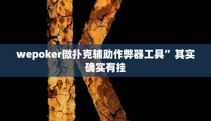 wepoker微扑克辅助作弊器工具”其实确实有挂