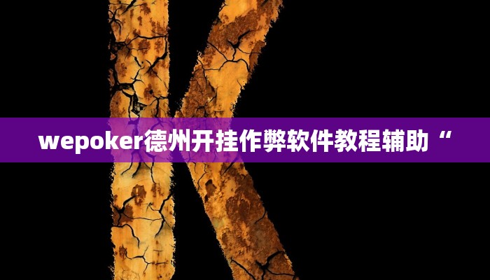 wepoker德州开挂作弊软件教程辅助“