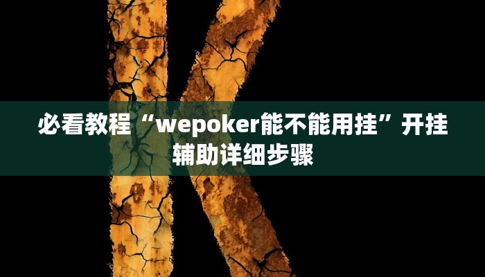 必看教程“wepoker能不能用挂”开挂辅助详细步骤