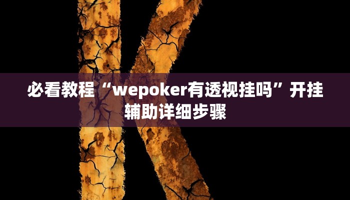 必看教程“wepoker有透视挂吗”开挂辅助详细步骤