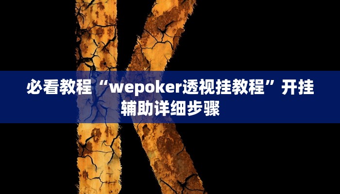必看教程“wepoker透视挂教程”开挂辅助详细步骤