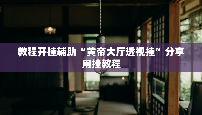 教程开挂辅助“黄帝大厅透视挂”分享用挂教程