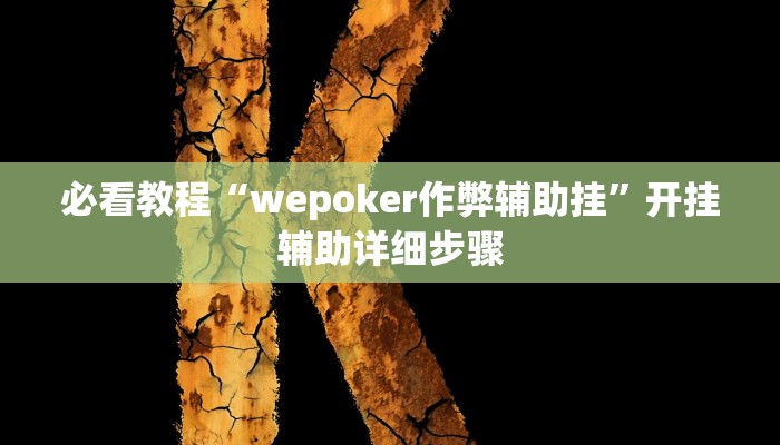 必看教程“wepoker作弊辅助挂”开挂辅助详细步骤